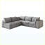 Canapé 99 po x 103 po en velours côtelé gris, siège modulaire à assise profonde et coussins amovibles, aucun assemblage requis-2045754935