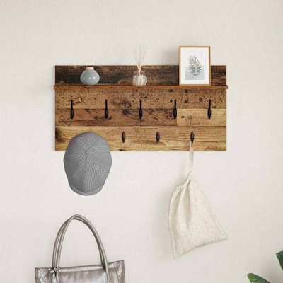 Wall-Mounted Coat Rack With Shelf 80 X 40 X 12 Cm