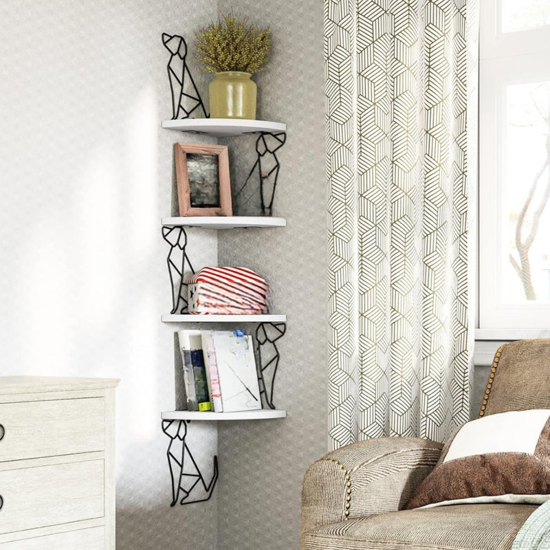 Solid Wood Corner Shelf