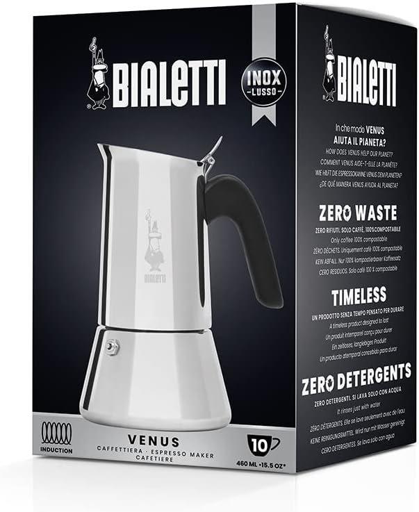 Stainless Steel 10-Cup Stovetop Espresso Maker