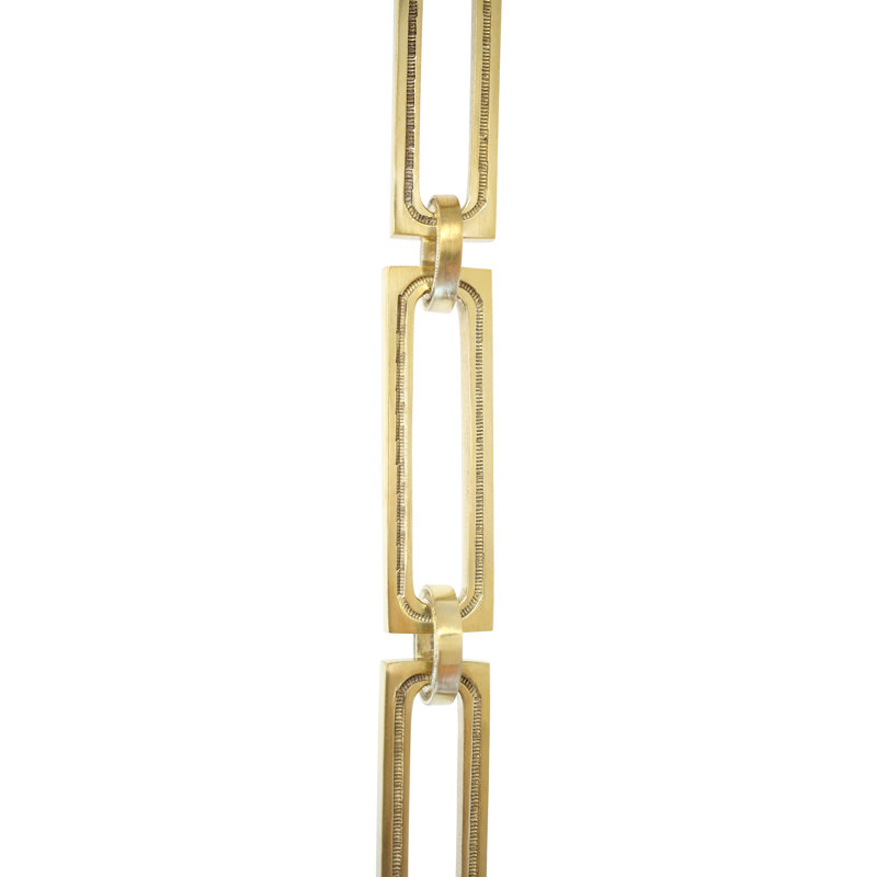 Rectangle Hinge Solid Brass Chain or Chain Break, Polished Brass