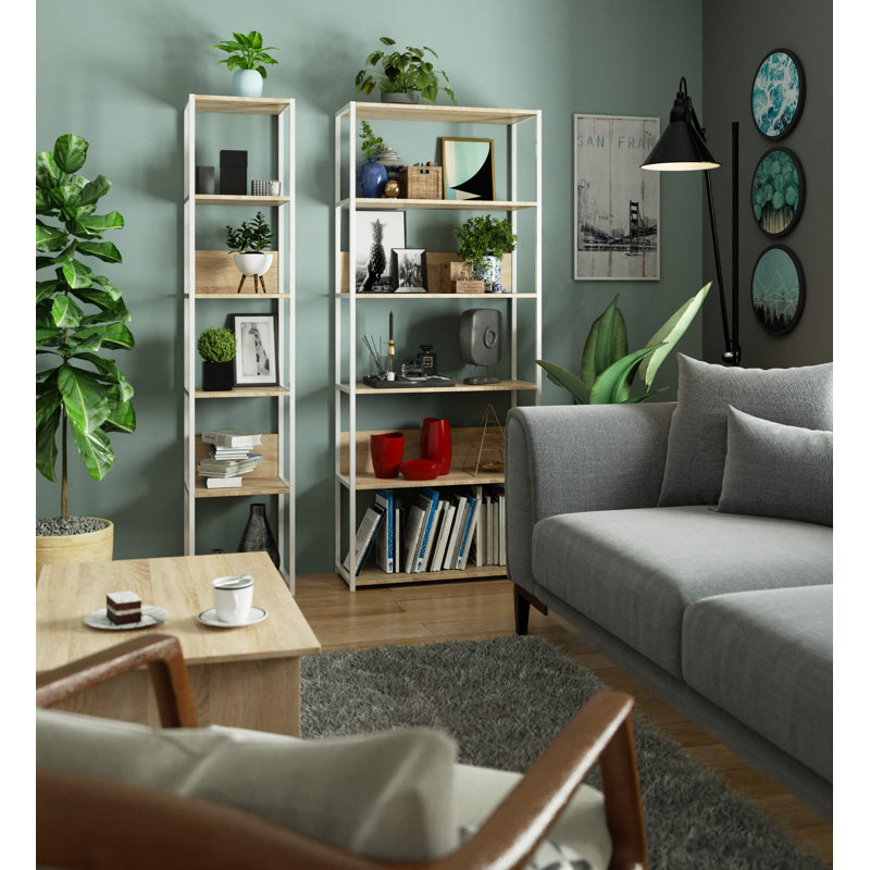 Aubriahna 192cm H Metal Bookcase, (6 shelves) 192cm H x 40cm W x 32cm D