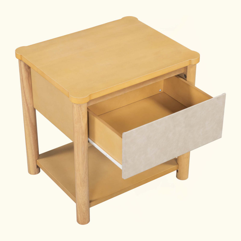 Ensemble de base de lit moderne avec 2 tables de chevet, lit plateforme en bois avec tête de lit et tables de chevet assorties pour la chambre à coucher