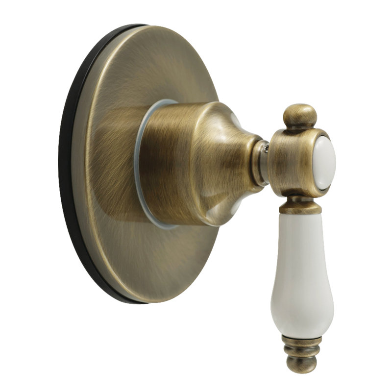 Kingston Brass Bel-Air Single-Handle Six-Way Diverter Valve With Round Trim Kit, Antique Brass