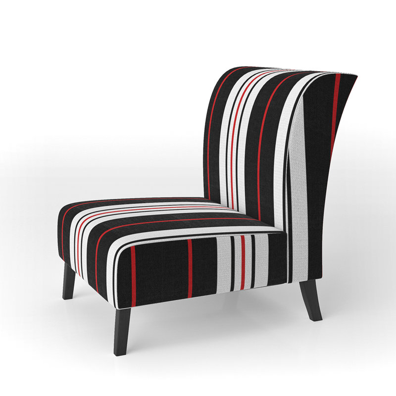 Fauteuil de chambre en velours noir et blanc