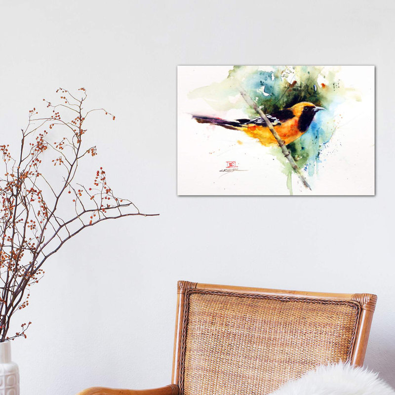 «Bird», reproduction d'art encadrée, Toile tendue, H 18 po x l 26 po x P 1,5 po