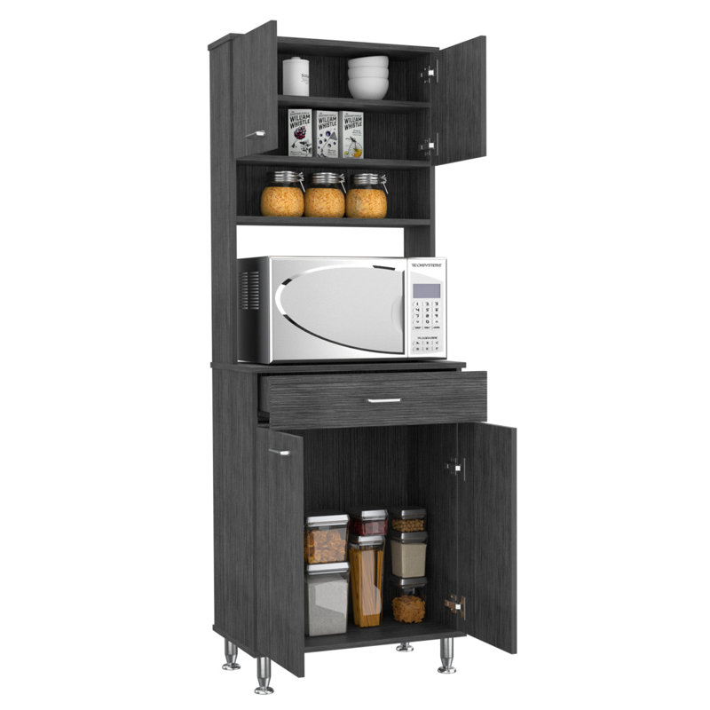Two Double Door Cabinet, Gray