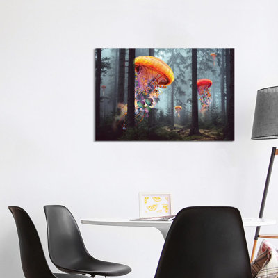 Electric Jellyfish Forest by David Loblaw - Print on Canvas