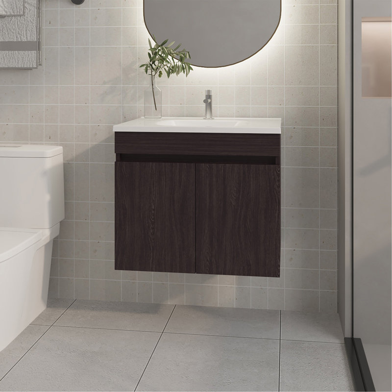 Lavabo de salle de bain Colville, noir, salle de bain