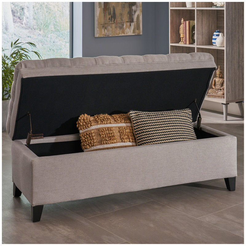 OTTOMAN DE RANGEMENT JULiana, Gris clair