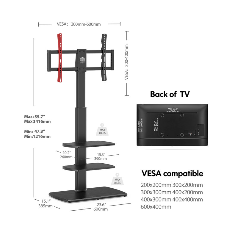 Fitueyes Single Screen Floor Stand Mount