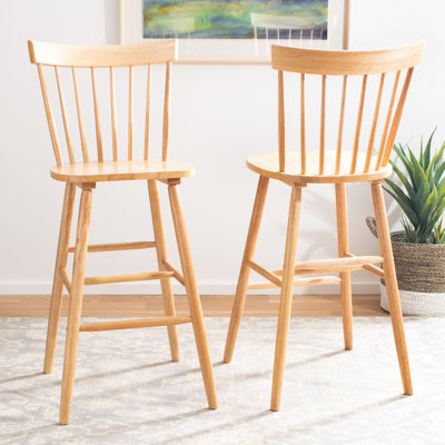 Rubberwood Solid Wood Bar Stool with Solid Wood Frame