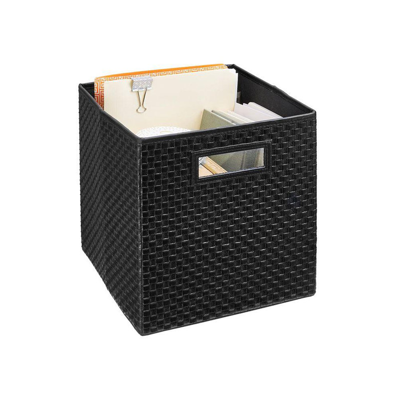 28cm Cube Storage Cubeicals Faux Leather Drawer by ClosetMaid, Black