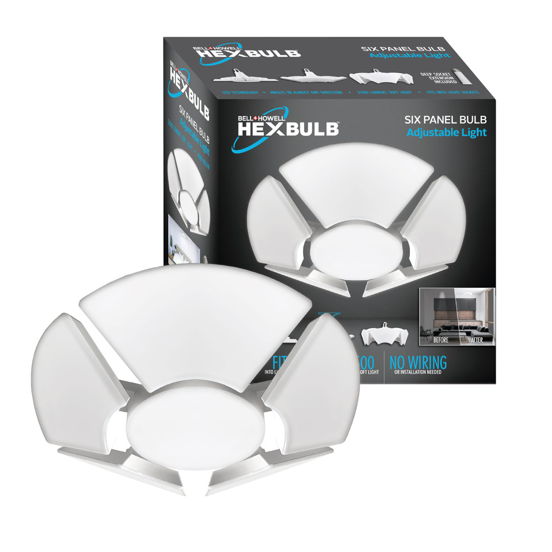 Bell+Howell Hexbulb Ceiling Light with 6 Panel Adjustable High Intensity Light Bell + Howell