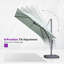 304cm X 396cm Rectangular Cantilever Parasol-2084899093