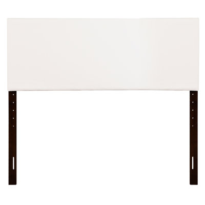 Grand lit en blanc avec rembourrage en mousse apaisante - tête de lit à panneau réglable, housse en similicuir pour un sommeil paisible