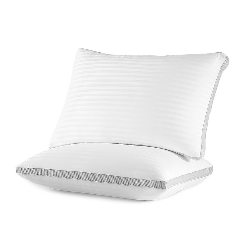 Soft Pillow with Fluffy Fill Sandwich Mesh Side Panels, Ideal for Back, Stomach and Side Sleepers, Firm, Standard