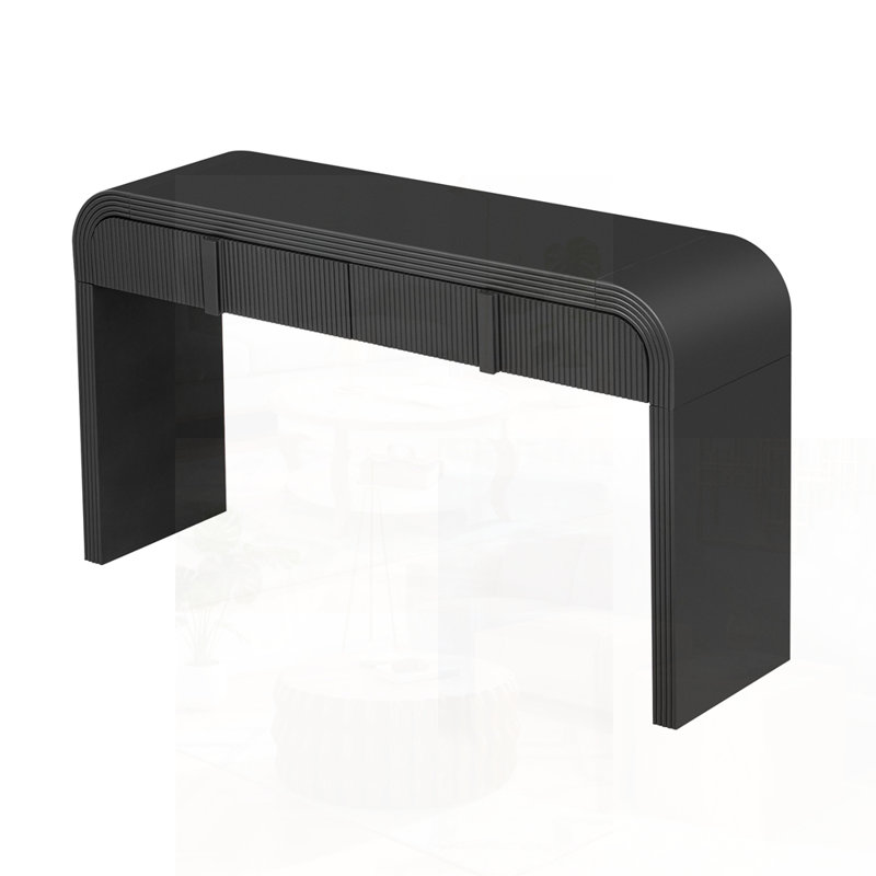 54.9" W Console Table With 2 Drawers, Black