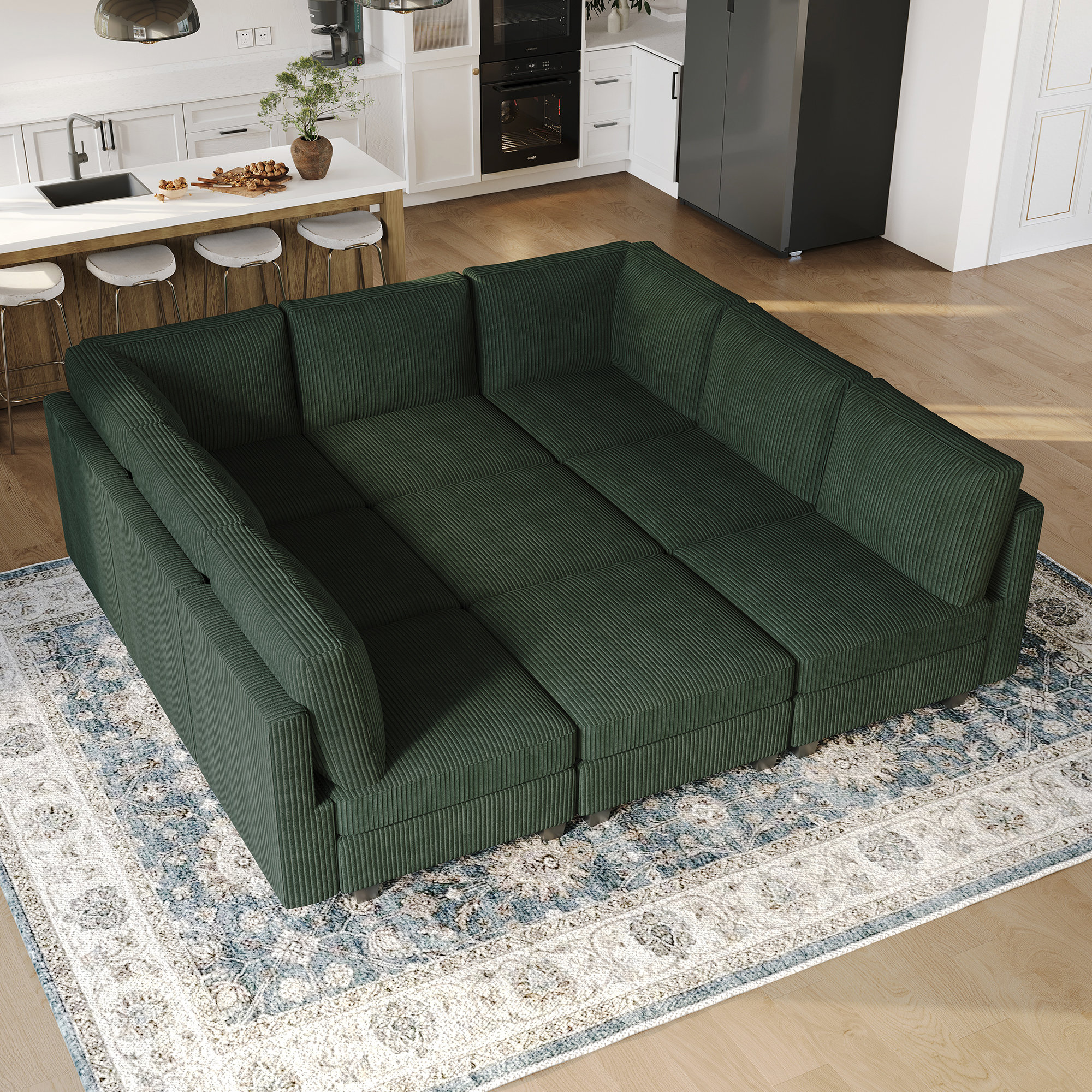 Latitude Run® Corduroy Sleeper Sectional Modular Sectional Sofa With ...