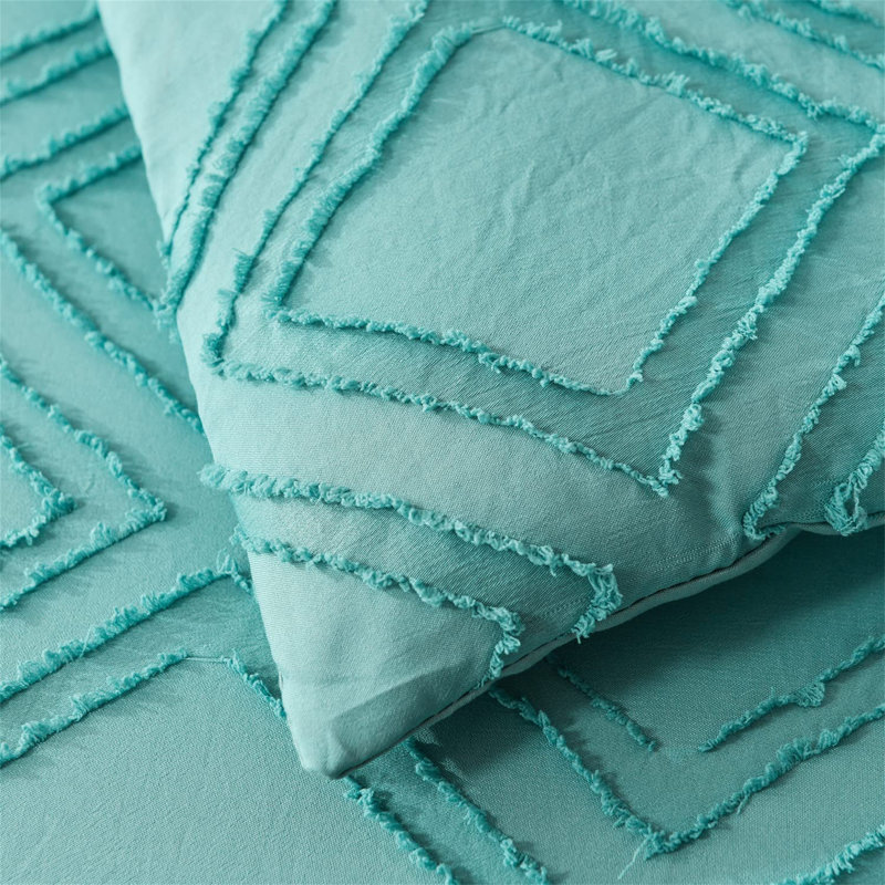 Polyester Comforter, Queen Comforter, Green Geometric
