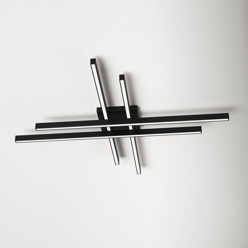 Rendon LED Flush Mount, Black, 32"