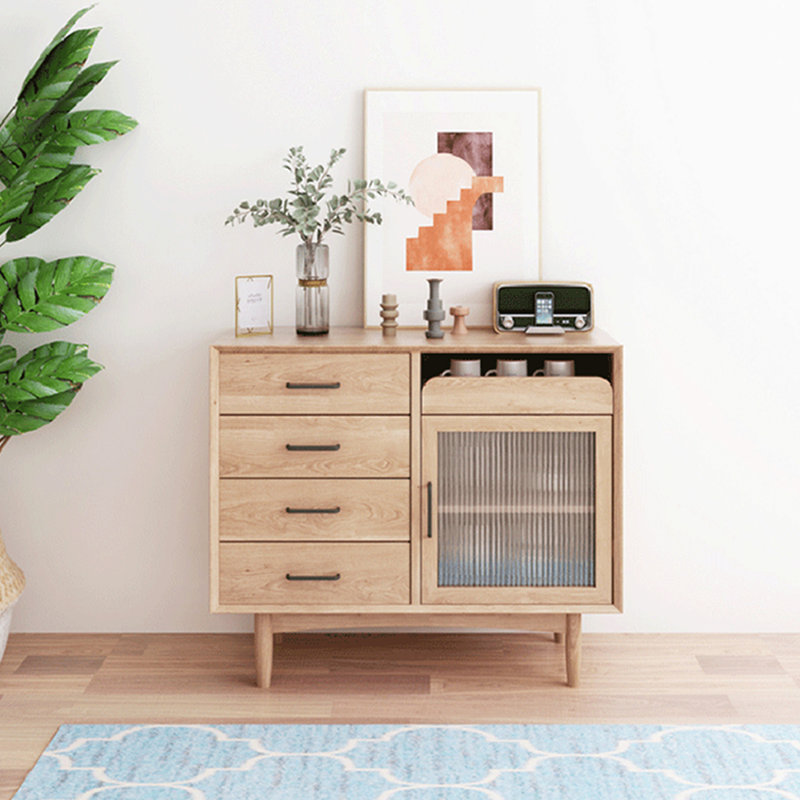 Petite vitrine de porte d'armoire en verre, H 31,5 po x l 31,5 po x P 16,54 po, Naturel