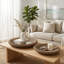 Plateau décoratif tressé - Plateau d'appoint pour pouf et table basse - Charme naturel pour la cuisine ou l'entrée - Lot de 2, 40 x 50 cm, couleur beige
