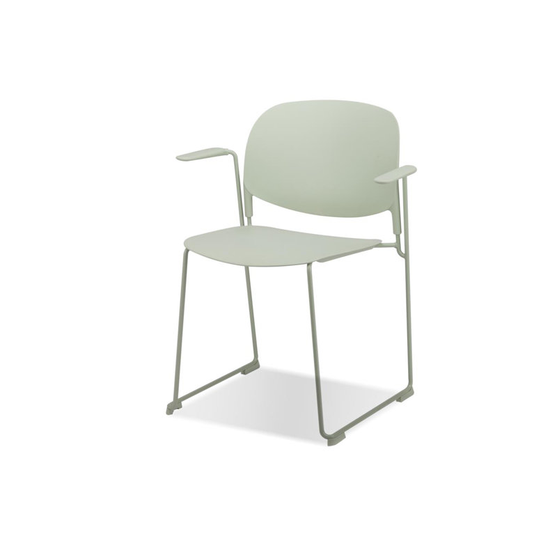 Calvin Premium All-Weather Wicker Outdoor Stacking Dining Armchair with Cushion, Matcha