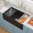 33" L x 20" W Farmhouse/Apron Kitchen Sink Rectangular Single Basin Ceramic Ledge Workstation Sink with Accessories-110742309
