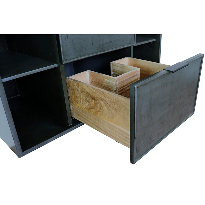 Ensemble de meuble-lavabo simple mural 37 "37", Noir galaxie