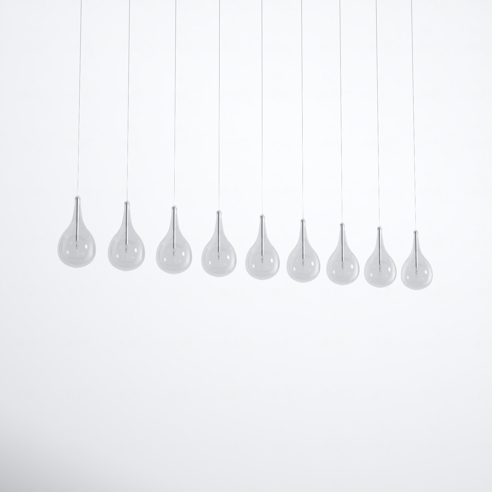 Deva 9 Light Glass Dimmable Pendant, LED