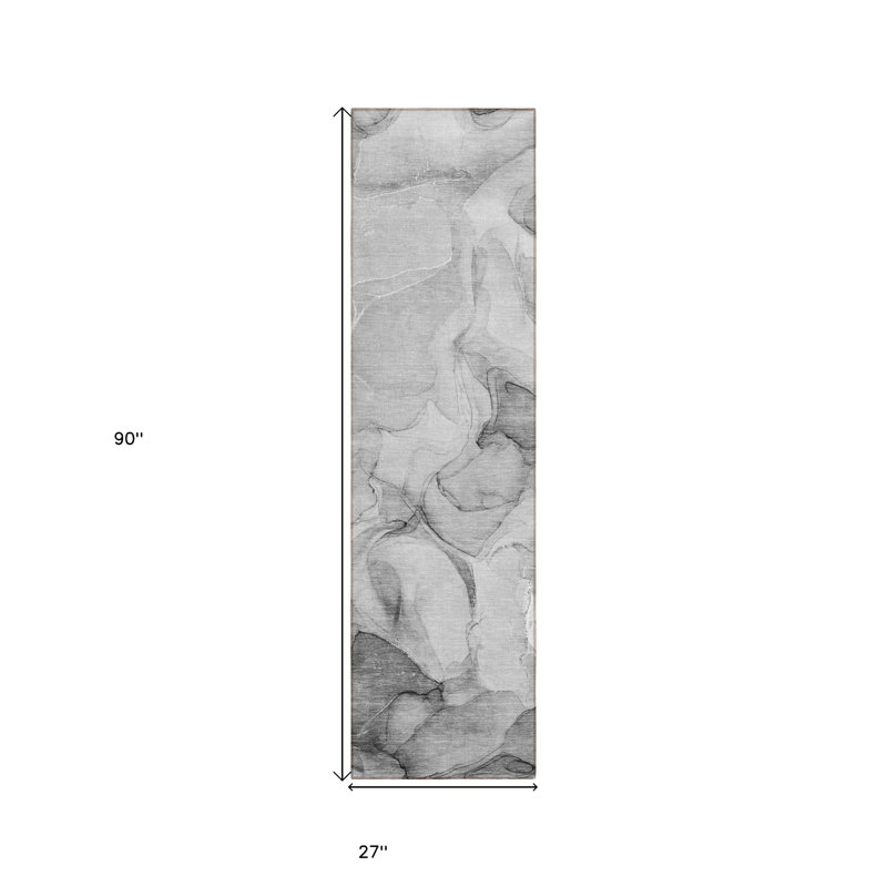 Tapis de couloir d'extérieur 8 po gris