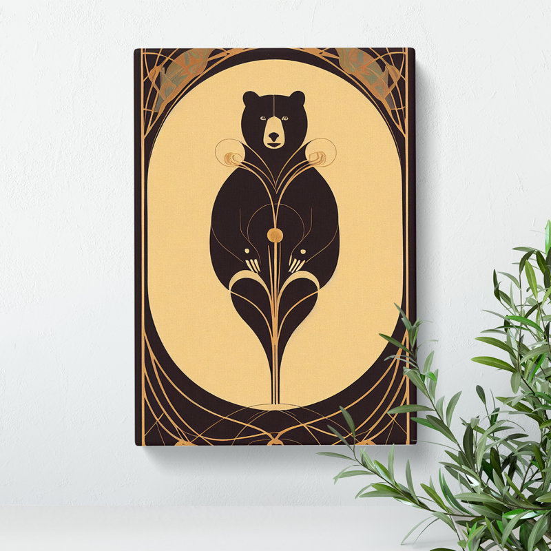 Art Deco Bear No.1 - Wrapped Canvas, 60cm H x 40cm W x 3cm D