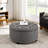 Tufted Storage Ottoman With Durable Linen Upholstery, Ideal For Organizing And Enhancing Home Decor-955430617