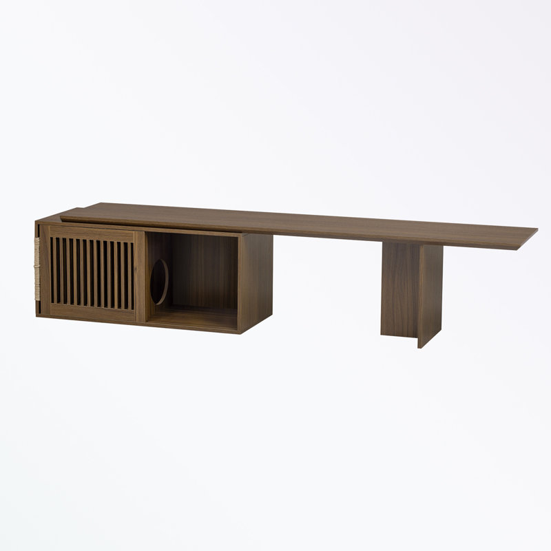 TV Stand With Extendable table and Sliding door