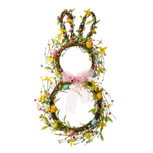 Bunny Ears Lavender Dot Easter Wreath Bow - Package Perfect Bows