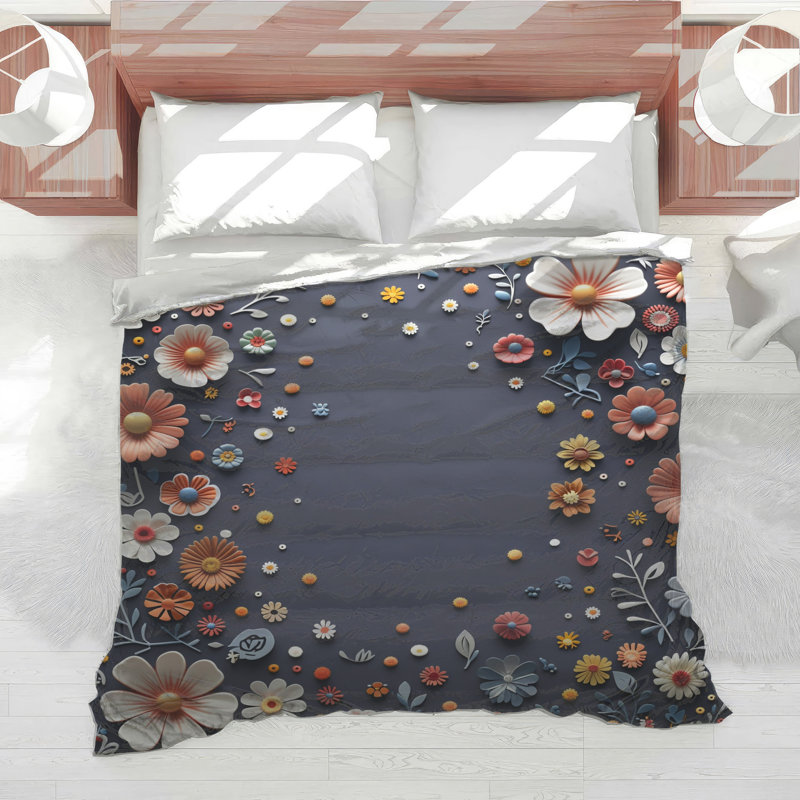 Édredon Floral Bedding Decor Bohemian, Lit simple