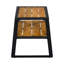 Table d'appoint d'extérieur moderne noire de 5 cm (2 po), en bois d'acacia, fabriquée en bois dur durable et naturellement résistant aux intempéries, idéale pour une utilisation sur une terrasse extérieure.