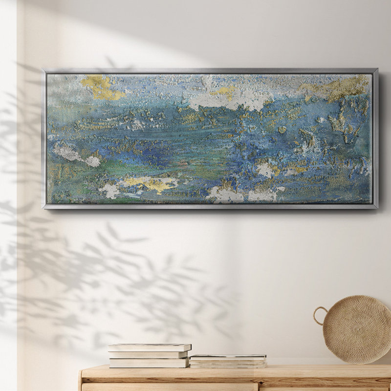 Sparkling Sea I- Framed Canvas, 20" H x 50" W