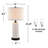 23" Ceramics Dimmable Table Lamp Set with Touch Control, USB Ports and Bulbs