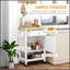 Chariot de cuisine utilitaire, îlot roulant avec plateau en bois d'hévéa, conception étroite, tiroir de rangement et armoire pour cuisines modernes-2095262063