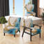 Chaise d'appoint rembourrée dorée et turquoise Spiral