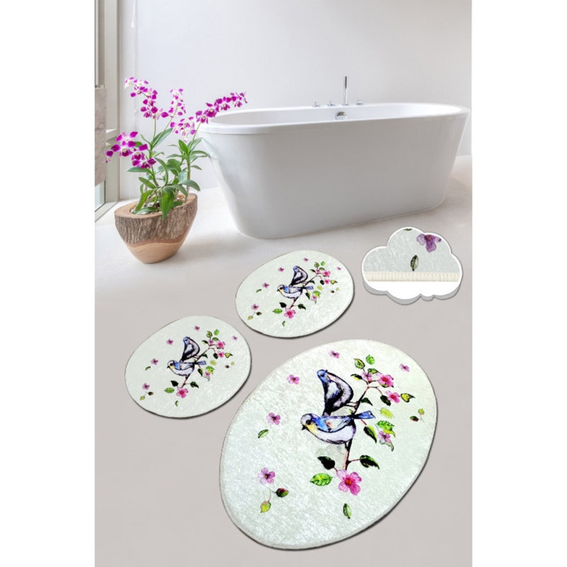 Ensemble de tapis de bain de luxe (3 pièces) en polyester antibactérien doux de 23,6 po x 39,4 po et de 19,7 po x 23,6 po | Dessous antidérapant, 700 g / m² | Lavable à la machine, idéal pour le confort et la sécurité de la salle de bain