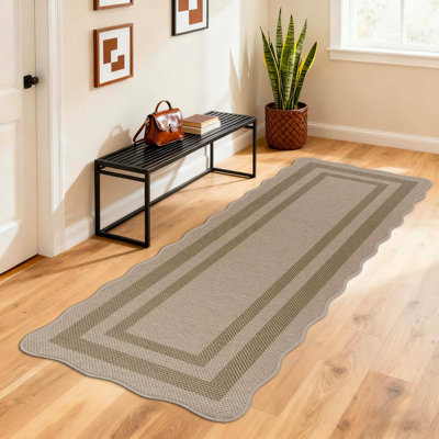 Tapis de couloir de cuisine en jute antidérapant pour couloirs 2 x 6
