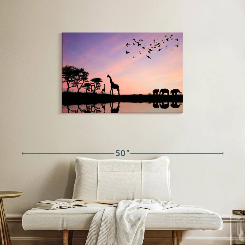Brampt, animaux du safari africain, H 24 po x l 36 po