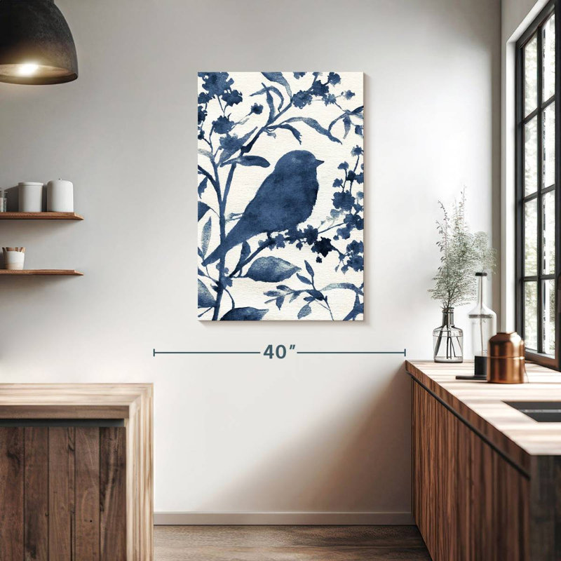 Silhouette d'oiseau bleu Brampt I, H 39 po x l 26 po