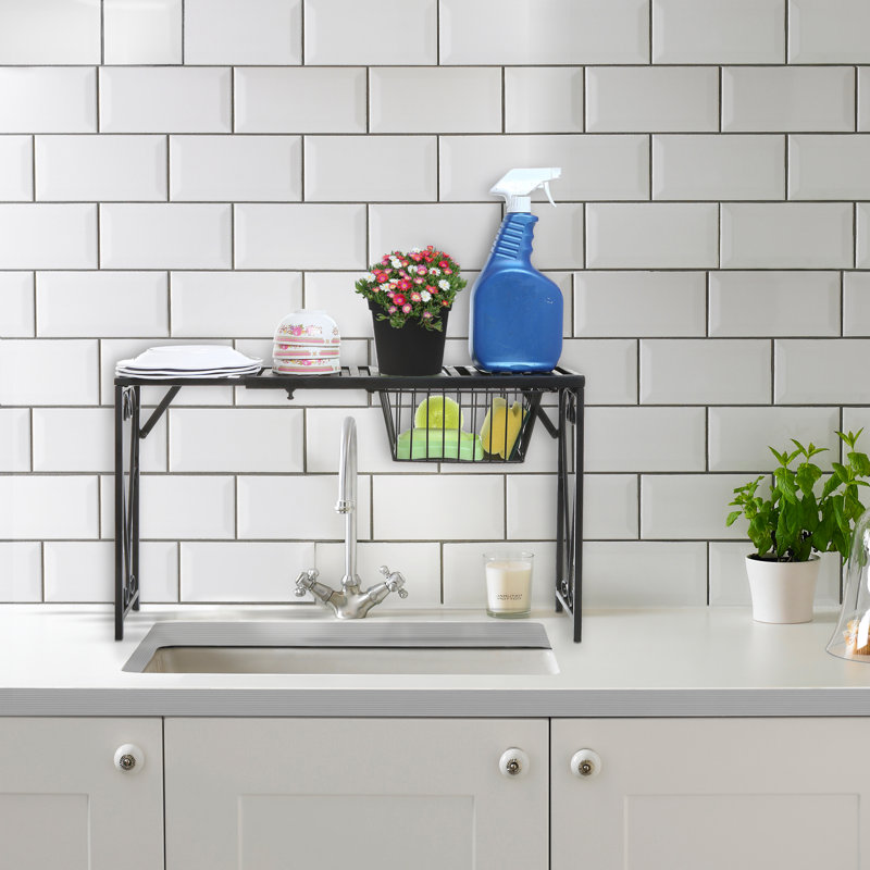 Adjustable Over the Sink Dish Rack, Black