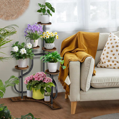 Plant Stand, 5-tier Corner Plant Holder With L-shaped Base