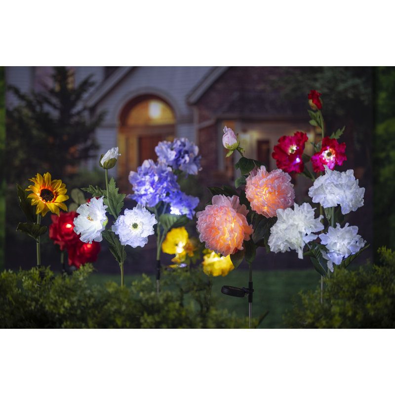 Piquet de jardin à fleurs rose artificiel 26 po Latravion