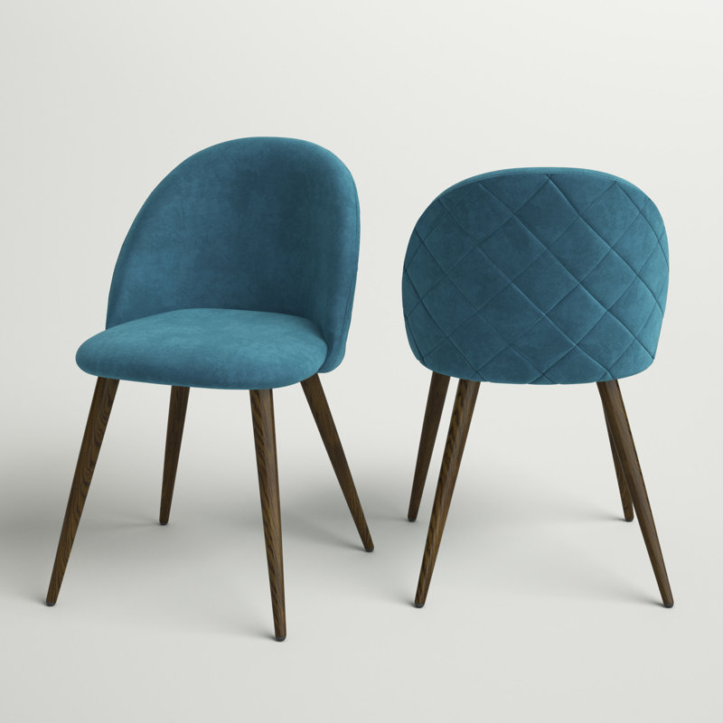 Abel 46cm H Velvet Upholstered Side Chair, Blue